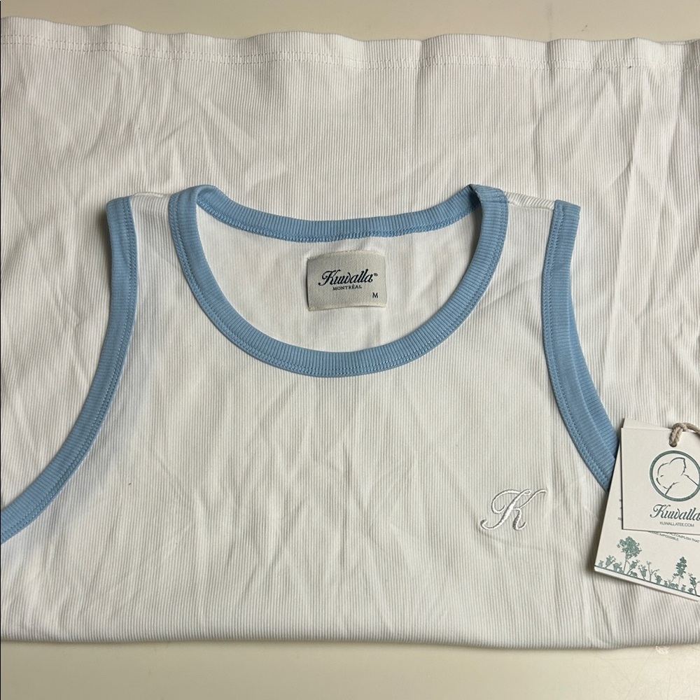 Kuwalla tee White and Blue Tank Top M